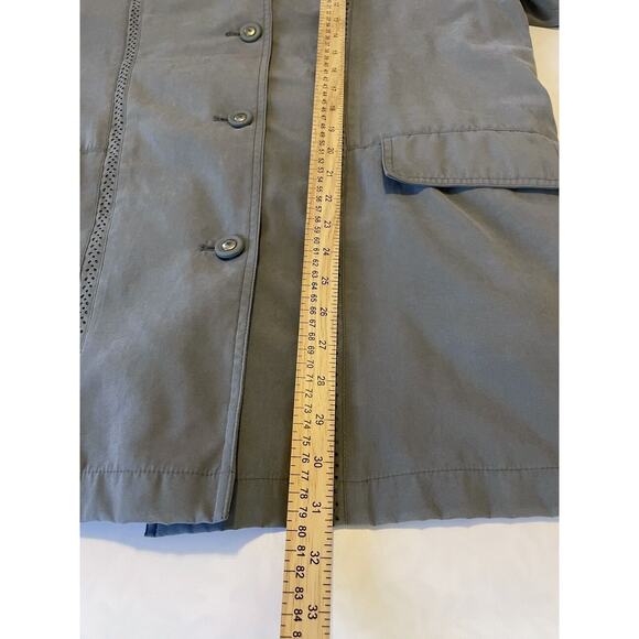 Appleseed's Jacket Size 14 Petite Gray/Green Lined Warm Cut Out Lace Pockets - Picture 9 of 9